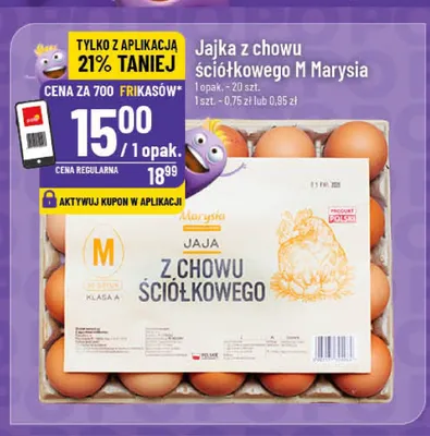 Jajka kurze z chowu ściółkowego M Marysia promocja w POLOmarket