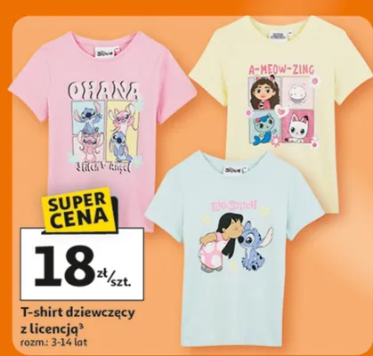 T-shirt dziewczęcy z licencją promocja w Auchan