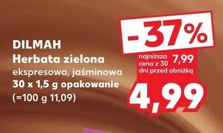 Herbata zielona ekspresowa jaśminowa DILMAH promocja w Kaufland