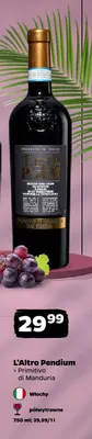 Wino czerwone półwytrawne L'Altro Pendium Primitivo di Manduria promocja w Netto