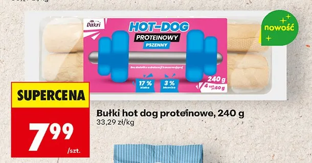 Bułki hot dog proteinowe 240 g promocja w Biedronka