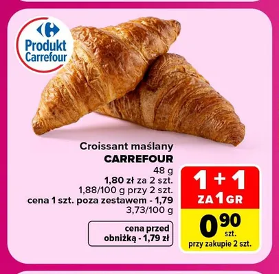 Croissant maślany Carrefour promocja w Carrefour Market