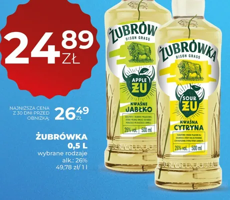 Żubrówka wybrane rodzaje promocja w Duży Ben