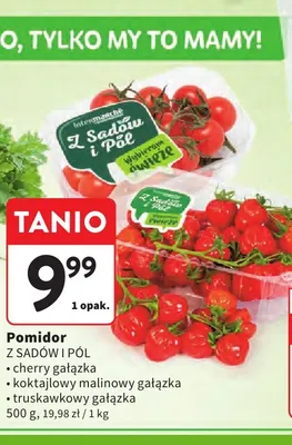 Pomidory truskawkowe gałązka Z Sadów i Pól promocja w Intermarche