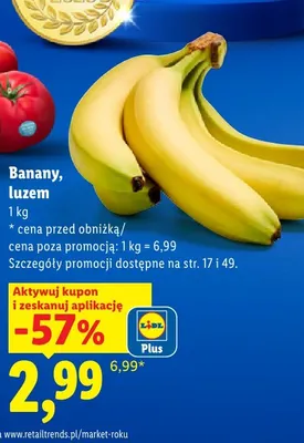 Banany luzem promocja w Lidl