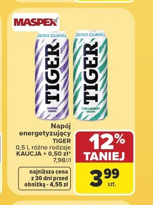 Napój energetyzujący Tiger promocja w Carrefour
