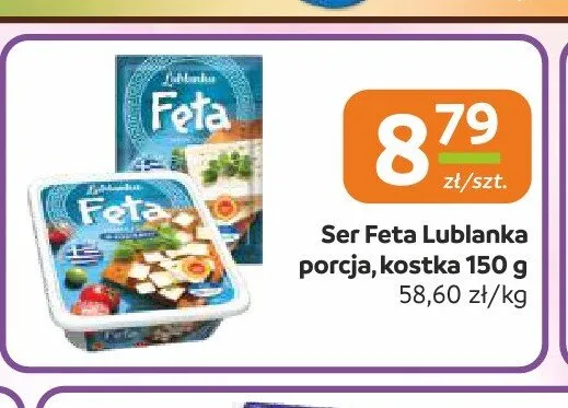 Ser Feta Lublanka porcja kostka promocja w Społem Częstochowa