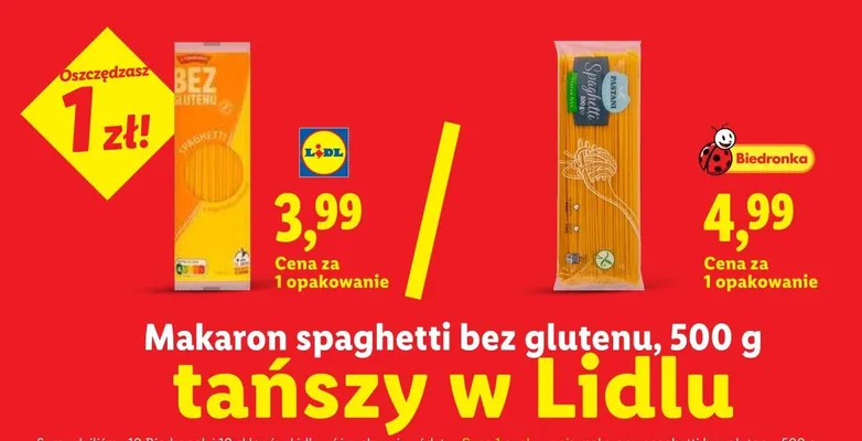 Makaron spaghetti bez glutenu Combino promocja w Lidl