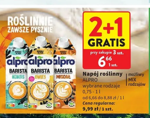 Napój roślinny Alpro Barista owsiany promocja w Intermarche