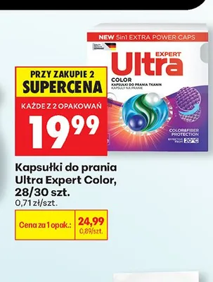 Kapsułki do prania Ultra Expert Color 30-pak promocja w Biedronka