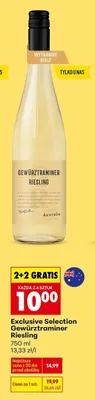 Wino Exclusive Selection Gewürztraminer Riesling wytrawne białe promocja w Biedronka