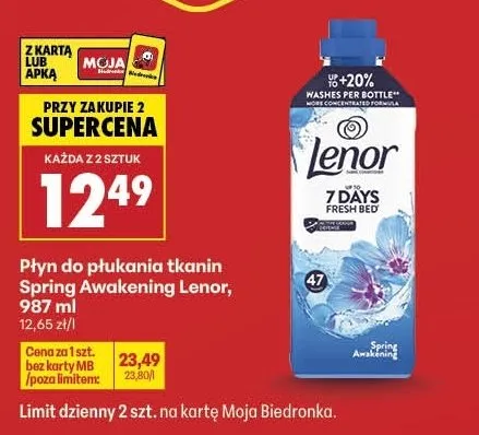 Płyn do płukania tkanin Lenor Spring Awakening 47 prań promocja w Biedronka
