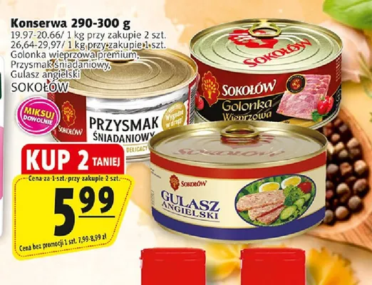 Konserwa gulasz angielski Sokołów promocja w Prim Market