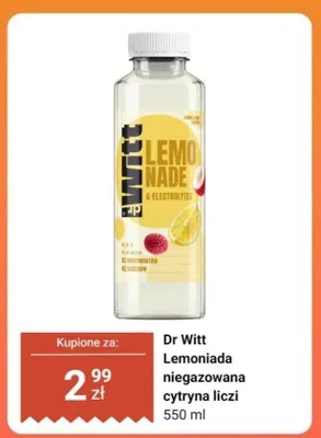 Lemoniada Dr Witt niegazowana cytryna liczi promocja w Dino
