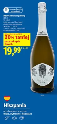 Wino musujące Medusa Blanco Sparkling promocja w Lidl