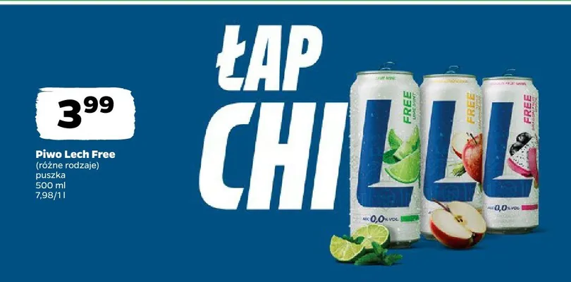 Piwo Lech Free różne rodzaje puszka promocja w Netto