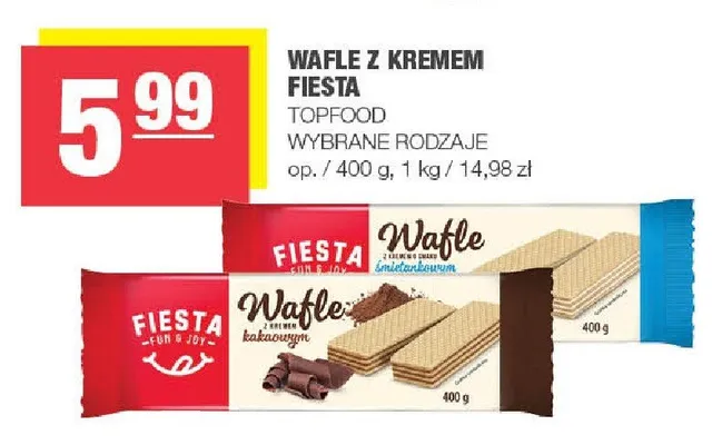 Wafle z kremem wybrane rodzaje promocja w SPAR