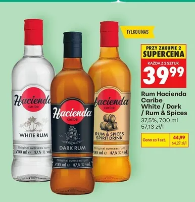 Rum Hacienda Caribe Dark promocja w Biedronka