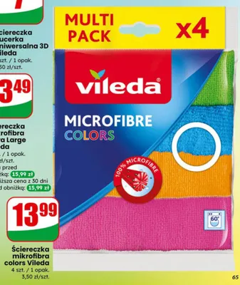 Ściereczka mikrofibra colors Vileda promocja w Dino