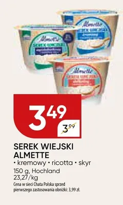 Serek wiejski Almette kremowy ricotta skyr Hochland promocja w Chata Polska
