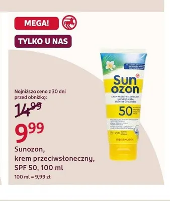 Krem przeciwsłoneczny Sunozon SPF 50 promocja w Rossmann