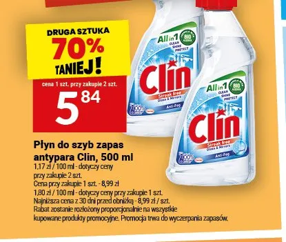 Płyn do szyb zapas antypara Clin promocja w Twój Market