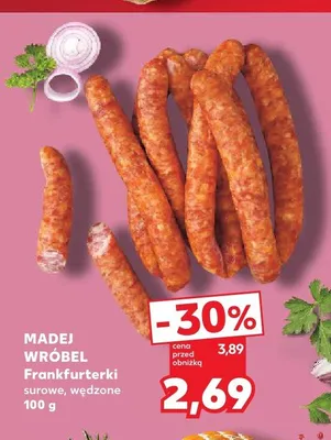 Frankfurterki surowe wędzone Madej Wróbel promocja w Kaufland