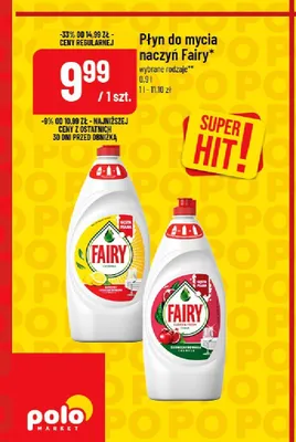 Płyn do mycia naczyń Fairy Cytryna promocja w POLOmarket
