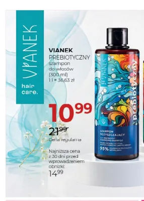 Prebiotyczny szampon do włosów odbudowujący Vianek promocja w Drogerie Jawa
