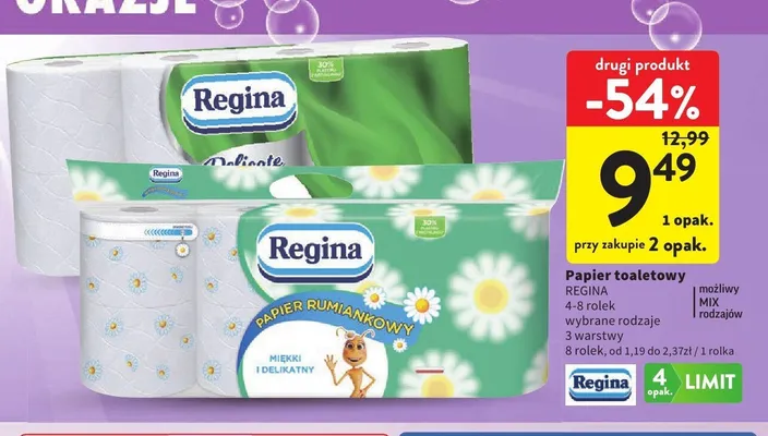 Papier toaletowy Regina Rumiankowy 8-pak promocja w Intermarche