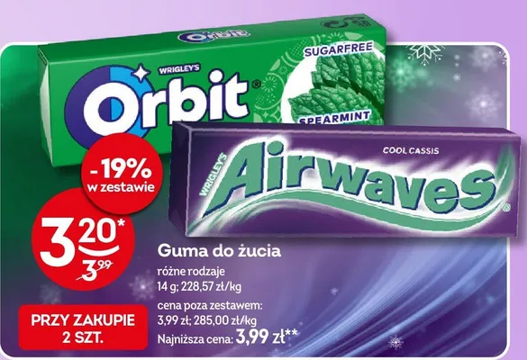 Guma do żucia różne rodzaje promocja w Żabka