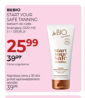 Balsam do ciała brązujący Start Your Safe Tanning beBIO promocja w Drogerie Jawa
