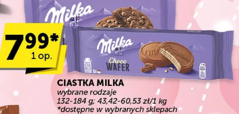 Ciastka MILKA wybrane rodzaje promocja w ABC