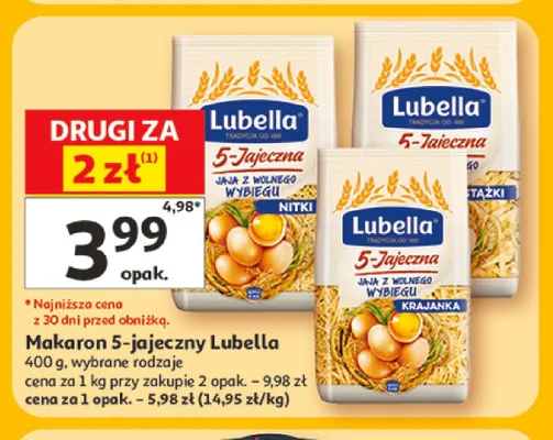 Makaron 5-jajeczny Nitki Lubella promocja w Auchan
