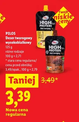 Deser twarogowy wysokobiałkowy Pilos waniliowy promocja w Lidl