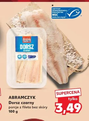 Dorsz czarny porcje z fileta bez skóry Abramczyk promocja w Kaufland