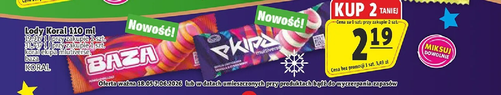 Lody Koral promocja w Prim Market
