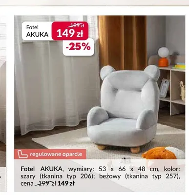 Fotel Agata Akuka szary promocja w Salony Agata