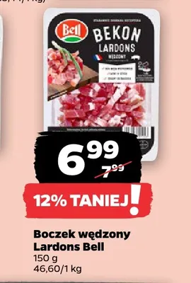 Boczek wędzony Lardons Bell promocja w Netto