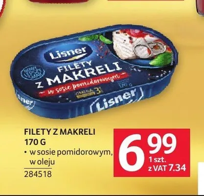 Filety z makreli w sosie pomidorowym Lisner promocja w Selgros