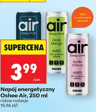 Napój energetyczny Oshee Air Zesty Mango promocja w Biedronka