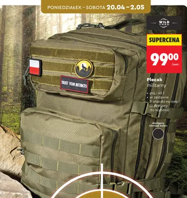 Plecak militarny Wild Trek promocja w Biedronka