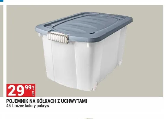 Pojemnik na kółkach z uchwytami 45l promocja w Merkury Market