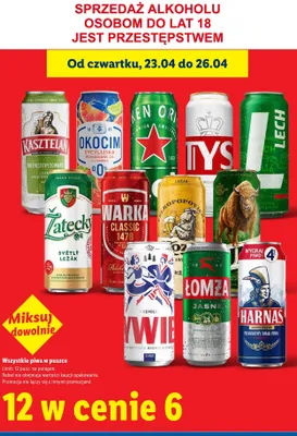 Piwo Żatecky Světlý Ležák w puszce promocja w Lidl