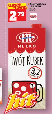 Mleko UHT Twój Kubek Mlekovita 3,2% promocja w TOPAZ