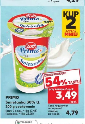 Śmietanka Primo 30% tł. promocja w Kaufland