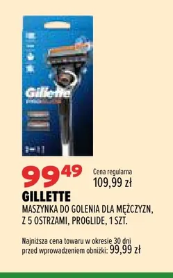 Maszynka do golenia dla mężczyzn z 5 ostrzami Proglide Gillette promocja w Drogerie Natura