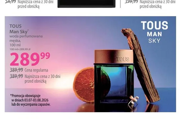 Woda perfumowana męska Tous Man Sky promocja w Hebe