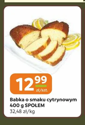 Babka o smaku cytrynowym 400 g Społem promocja w Społem Częstochowa