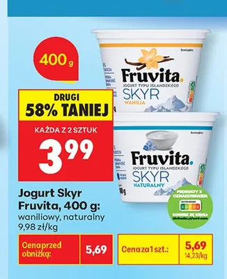 Jogurt Skyr Fruvita promocja w Biedronka